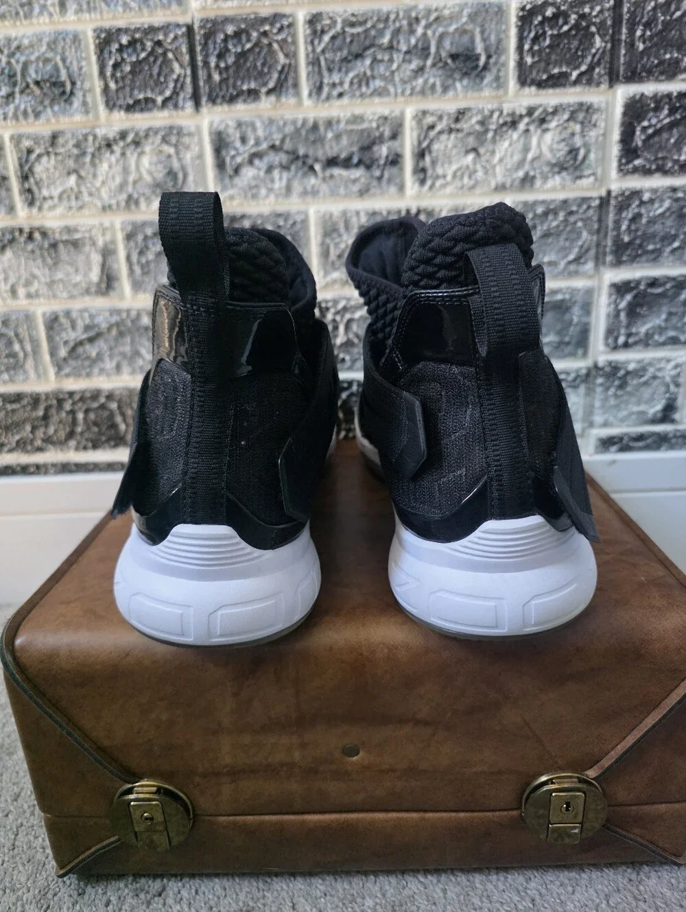 Nike LeBron Solid XII SFG Men's Black High-Top Athletic Sneakers Size 14